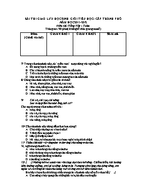 Đề thi giao lưu học sinh giỏi Tiểu học - Cấp Thành phố môn Tiếng Việt + Toán Lớp 5 - Năm học 2011-2012
